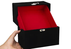 باکس چوبی روکش مخمل لولایی سیلور (سایز ۳)