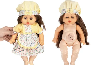 عروسک سرآشپز موزیکال چراغ دار (دست و صورت گوشتی)