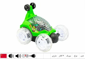 ماشین کنترلی دیوانه شارژی ۴ کانال موزیکال چراغ دار (۴ باتری)